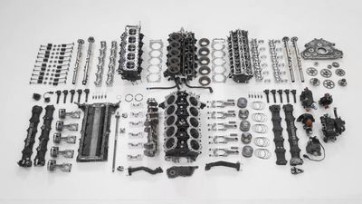 Disassembled Honda RA100E engine