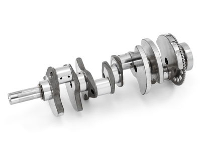 Cross-plane crankshaft from a 2015 Chevrolet Corvette Z06