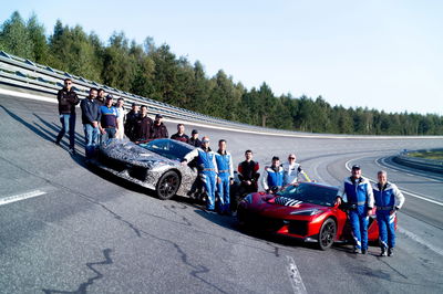Chevrolet Corvette ZR1 development team with prototypes