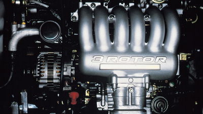 Mazda says the 'spirit' of its V12 lived on in other engine projects, including the three-rotor 20B used in the Eunos Cosmo.