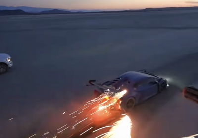 A still from a TikTok showing the stunt in question