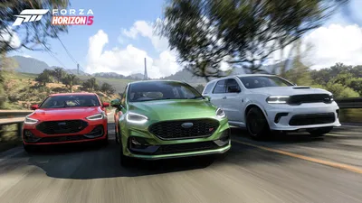 Ford Focus ST and Fiesta ST and Dodge Durango Hellcat in Forza Horizon 5