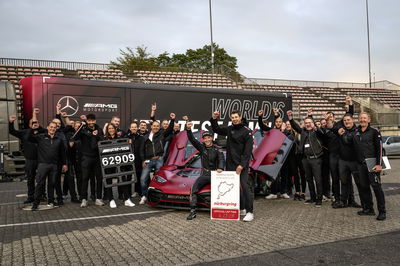 Mercedes-AMG team celebrates the One's record