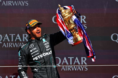 Lewis Hamilton celebrates his victory. ©: Batchelor / XPB Images