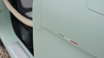 Fiat Topolino detail, with the offending flag visible
